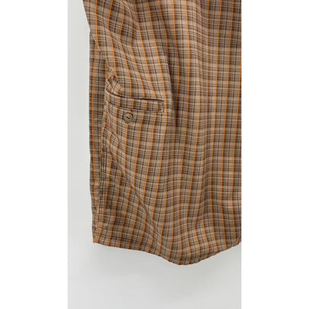 The North Face Mens Brown Plaid Stretch Flat Front Shorts CFX0 Size 38